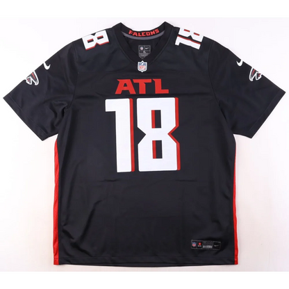 Black Atlanta Falcons jersey with number 18, Kirk Cousins signed, XL Nike authentic
