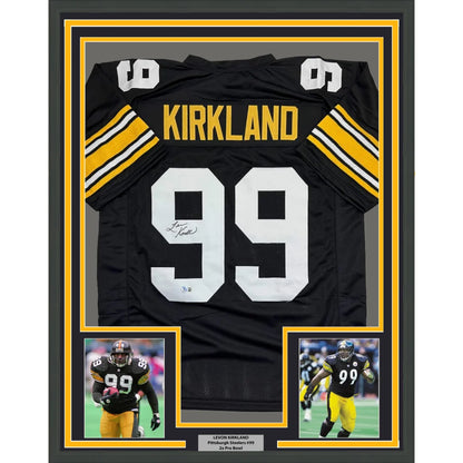 Kirkland signed Pittsburgh Steelers framed jersey with black yellow frame