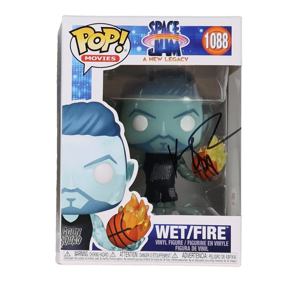 Klay Thompson signed Funko Pop Space Jam Wet Fire collectible, movie character figurine