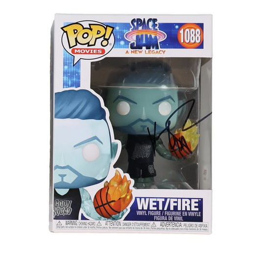 Klay Thompson signed Funko Pop Space Jam Wet Fire collectible, movie character figurine