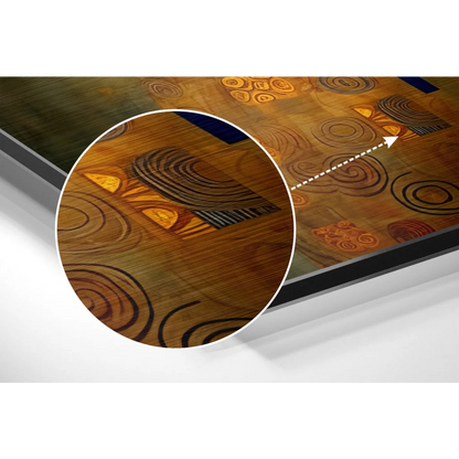 Framed Gustav Klimt The Kiss on brushed aluminium dibond wall art