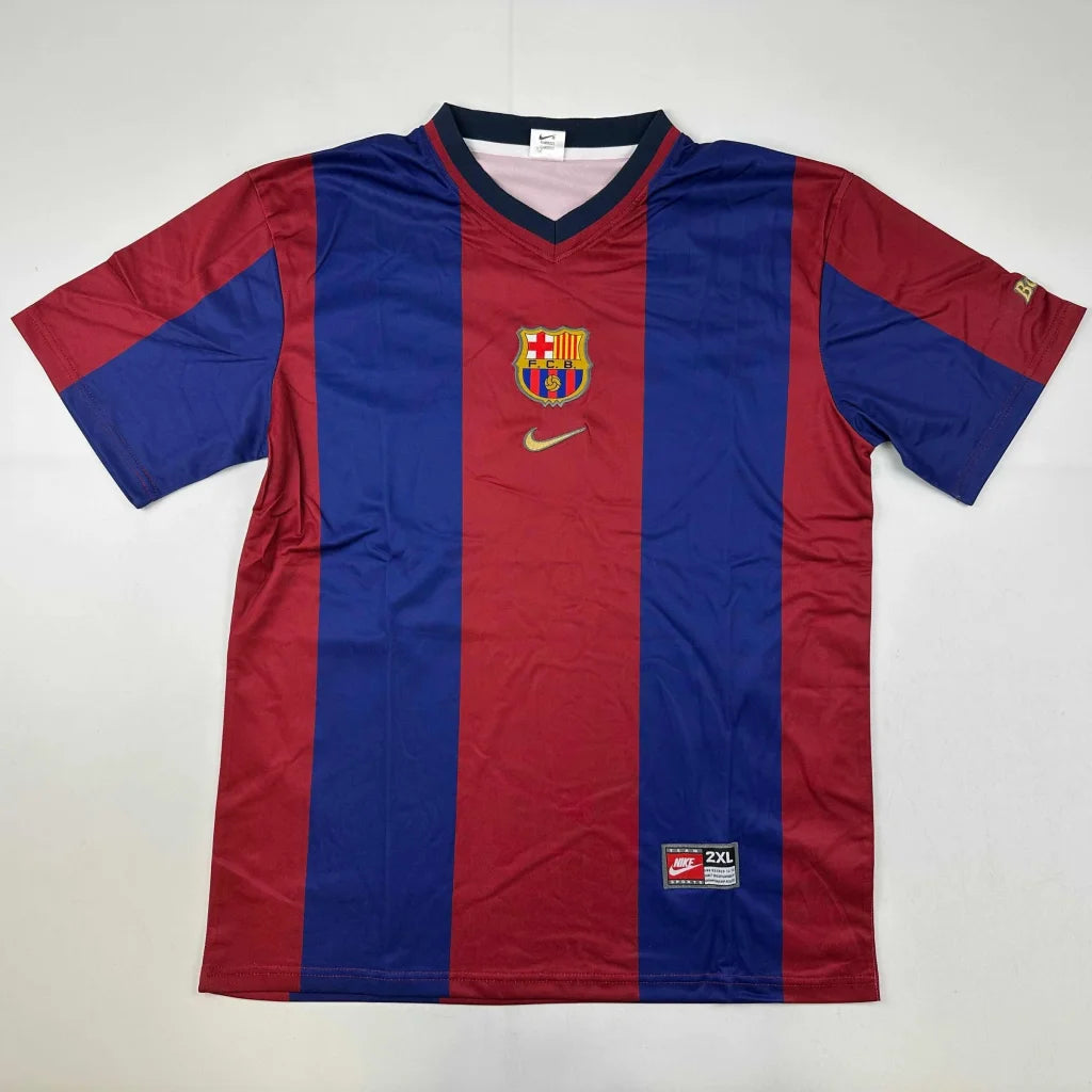 Nike FC Barcelona signed jersey with red and blue stripes and team crest