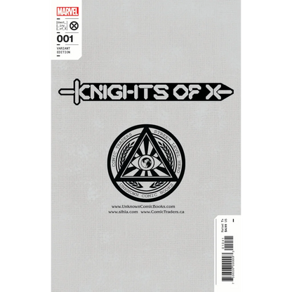 Comic book with Knights of X and Unknown Comic Books logos for Knights of X Adventure