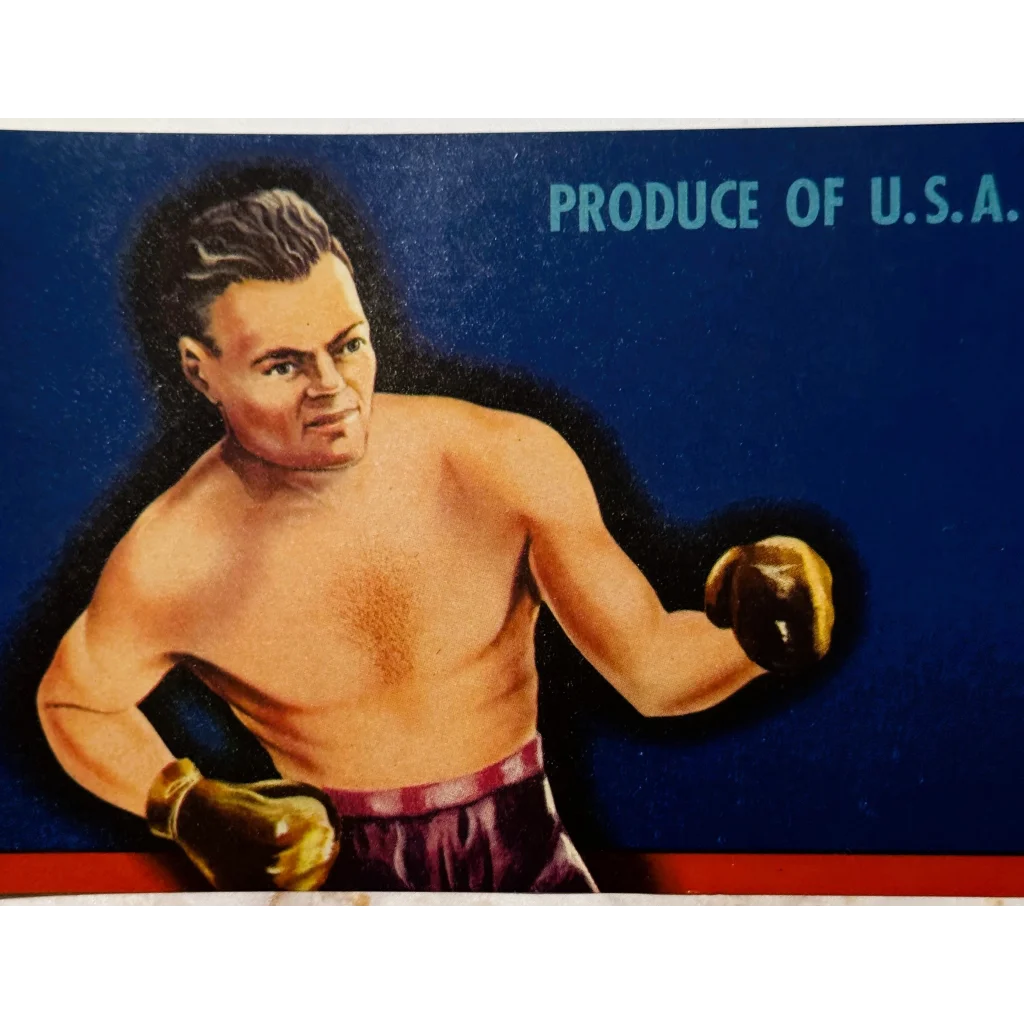 Shirtless boxer in purple shorts and gloves, perfect for Knockout Nostalgia wall art