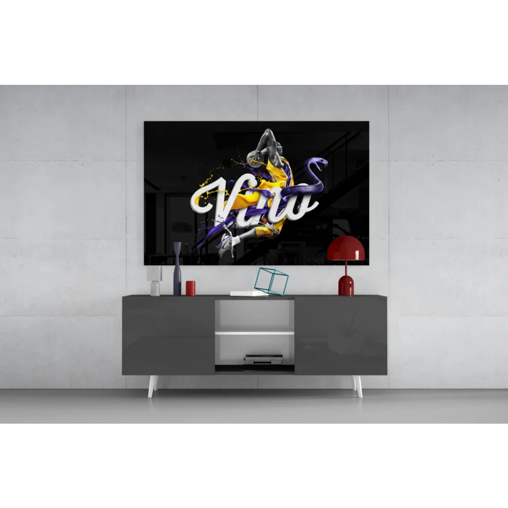 Kobe Bryant action poster wall art on sleek 4K smart TV