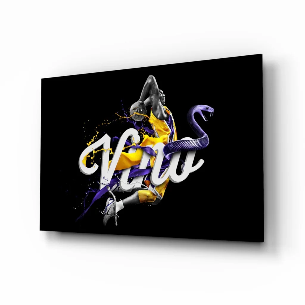 Kobe Bryant Vita poster canvas wall art with purple snake design