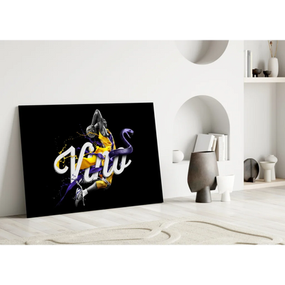 Kobe Bryant dynamic action poster wall art with purple snake design