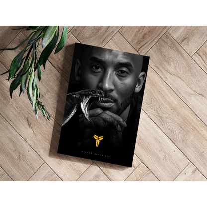 Kobe Bryant mamba insigne aluminum print with black gold poster snake hand Lakers logo