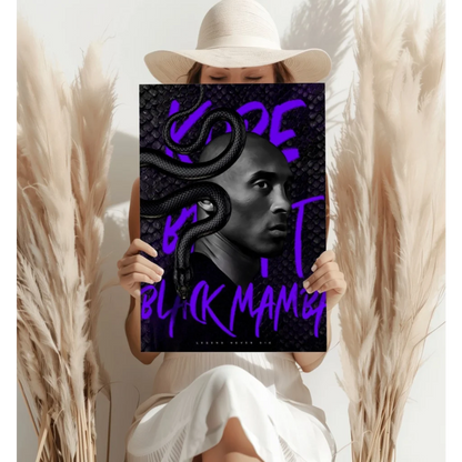 Kobe Bryant Black Mamba insigne aluminum print poster with snake design