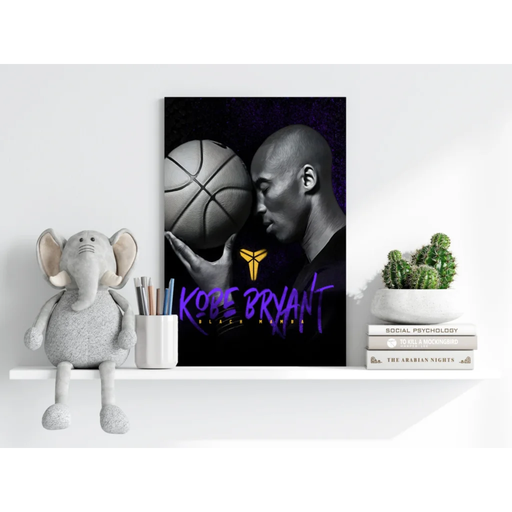 Kobe Bryant black mamba insigne aluminum print in gold