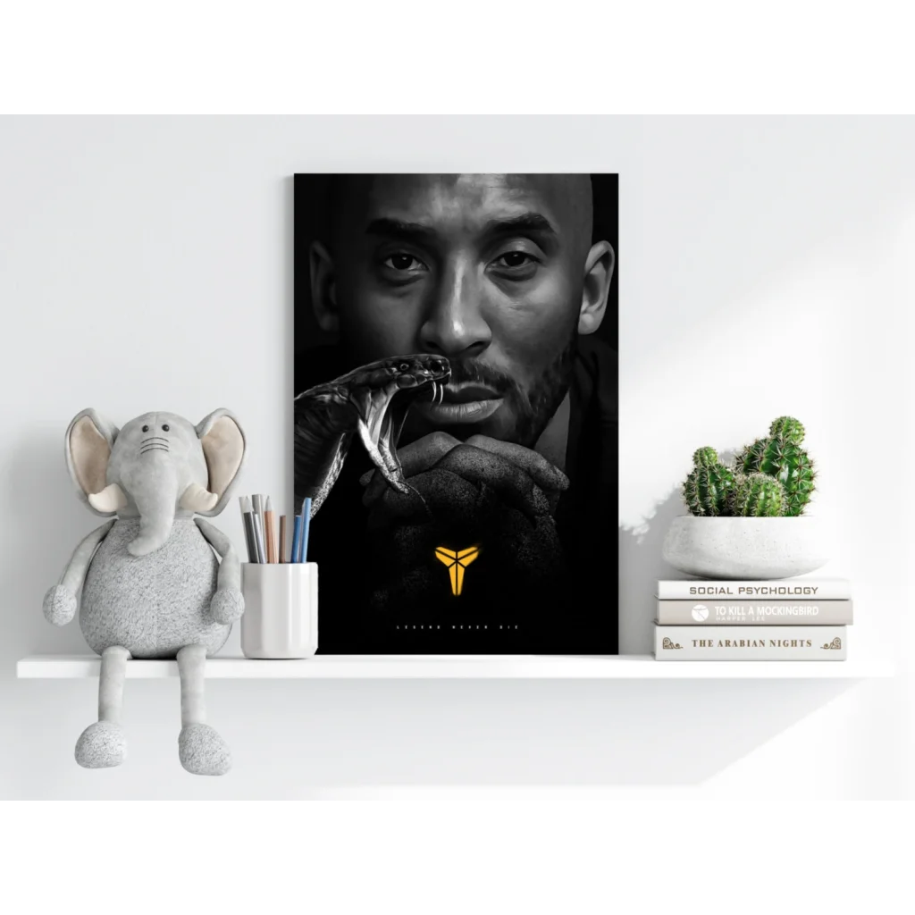 Kobe Bryant Mamba Insigne Aluminum Print with Snake Portrait