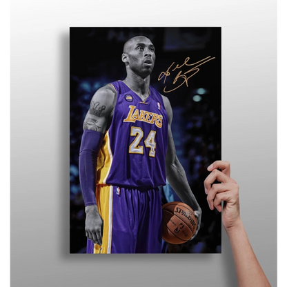 Kobe Bryant Lakers purple gold jersey 24 insigne aluminum prints home decor