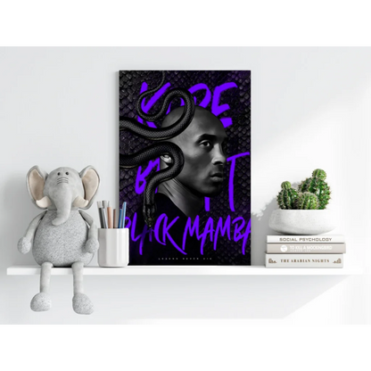 Kobe Bryant Black Mamba portrait on insigne aluminum prints