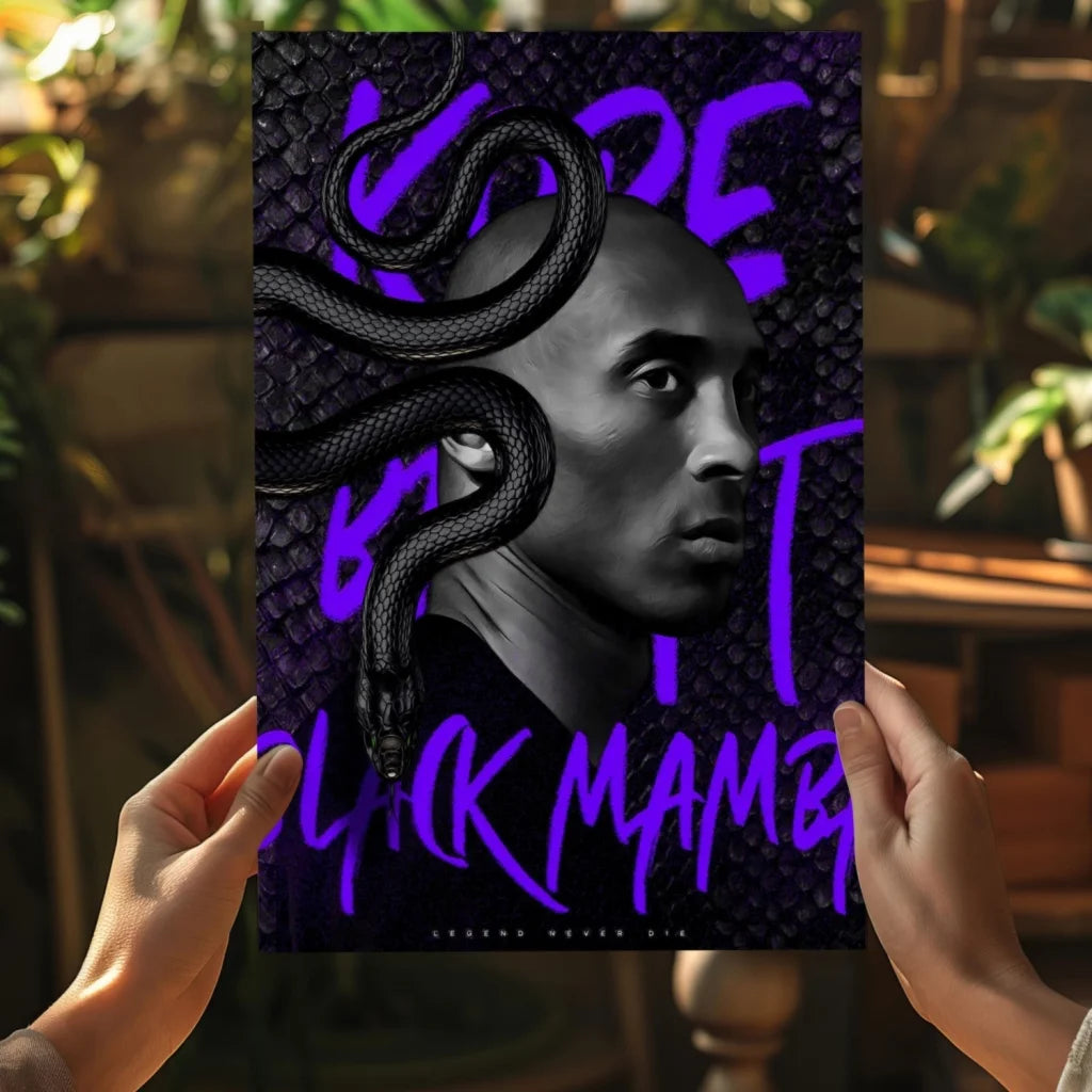 Kobe Black Mamba insigne aluminum print portrait poster