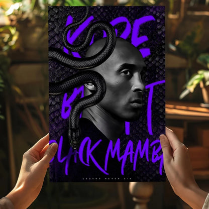 Kobe Black Mamba insigne aluminum print portrait poster