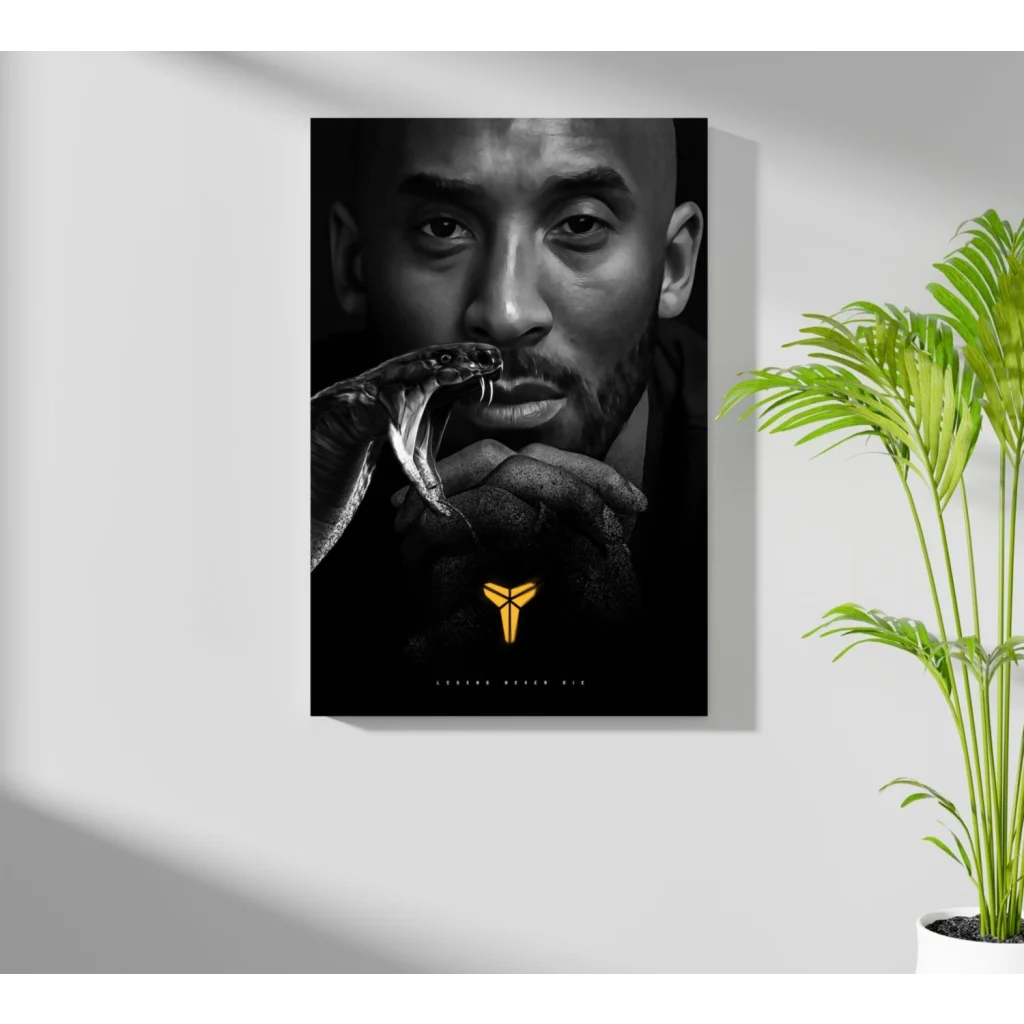 Kobe Bryant mamba insigne aluminum print with snake and Nike swoosh