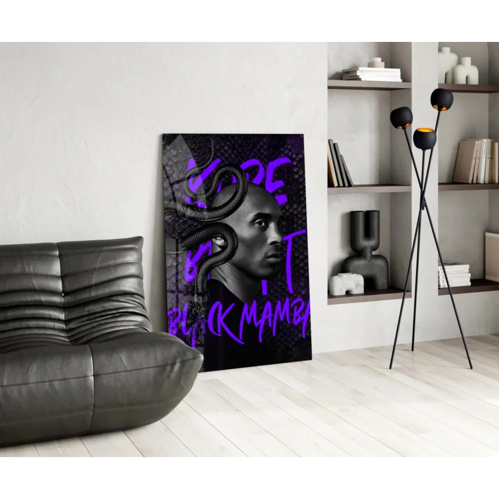 Kobe Bryant mamba mentality purple glow canvas wall art
