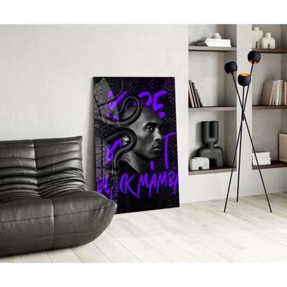 Kobe Bryant mamba mentality purple glow canvas wall art