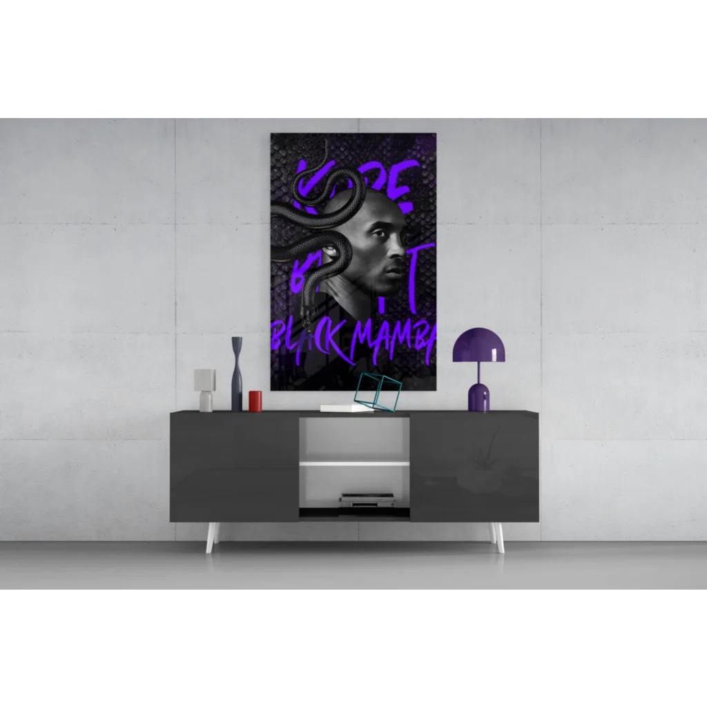 Kobe Bryant Black Mamba purple glow canvas wall art