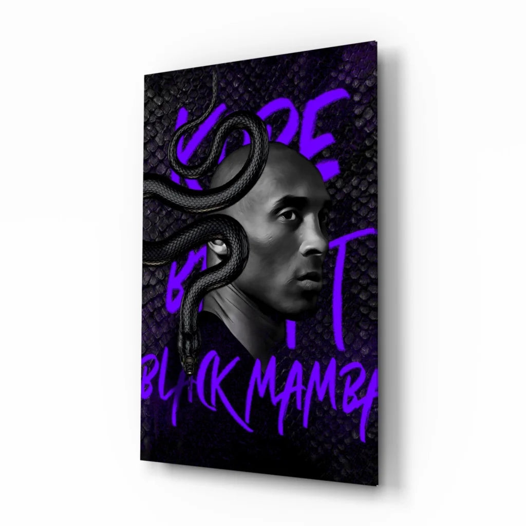 Kobe Bryant Black Mamba purple glow wall art canvas portrait