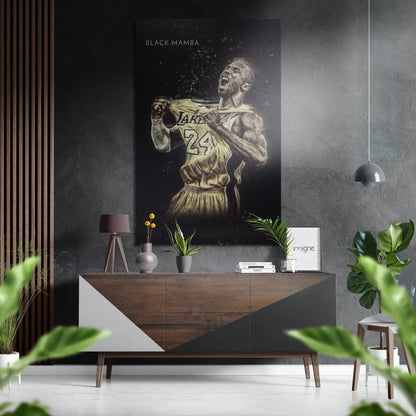 Kobe Bryant Black Mamba brushed aluminium dibond Lakers 24 poster