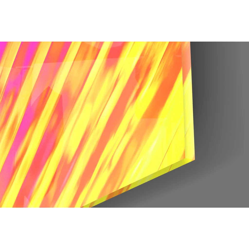 Vibrant Kobe Bryant Lakers dunk glass wall art with translucent stripes