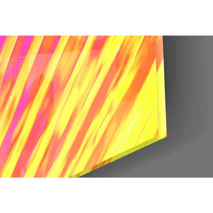 Vibrant Kobe Bryant Lakers dunk glass wall art with translucent stripes