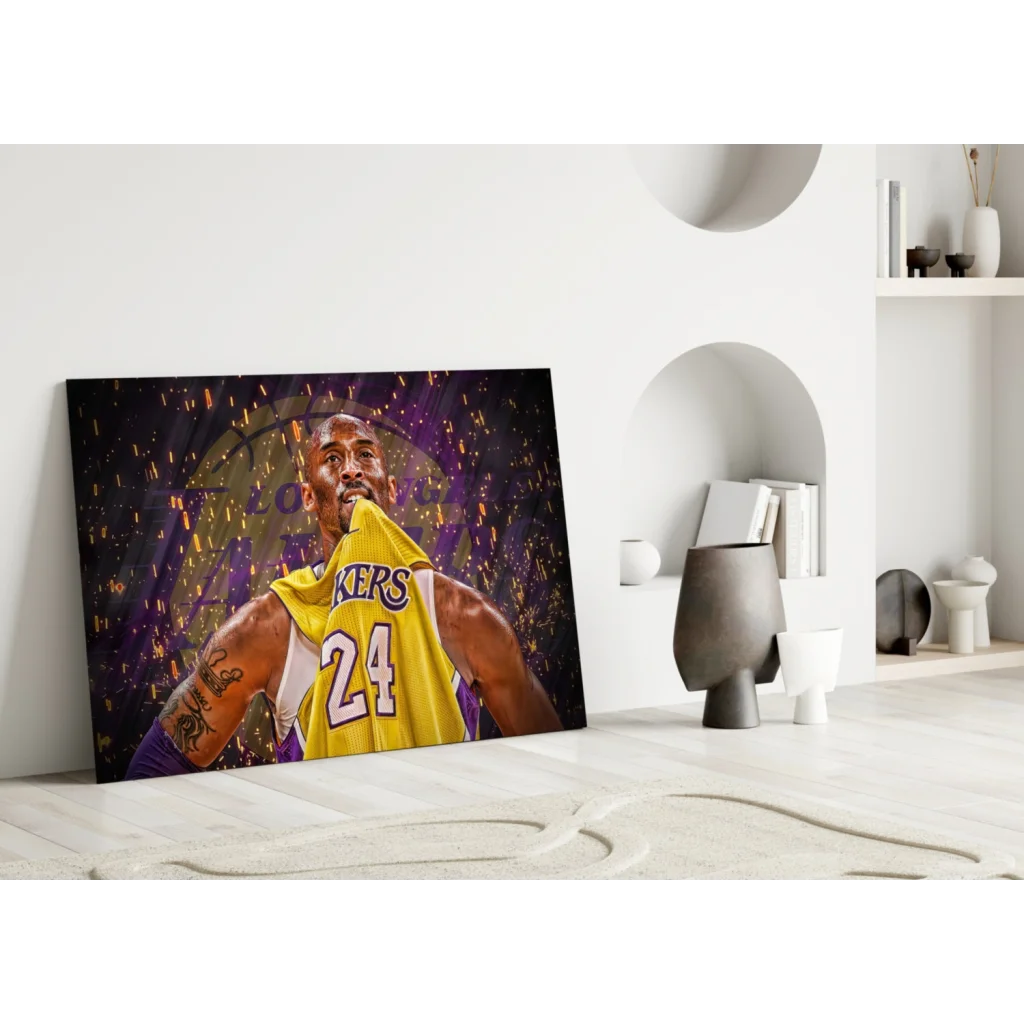 Vibrant Kobe Bryant Lakers 24 canvas wall art in purple and gold