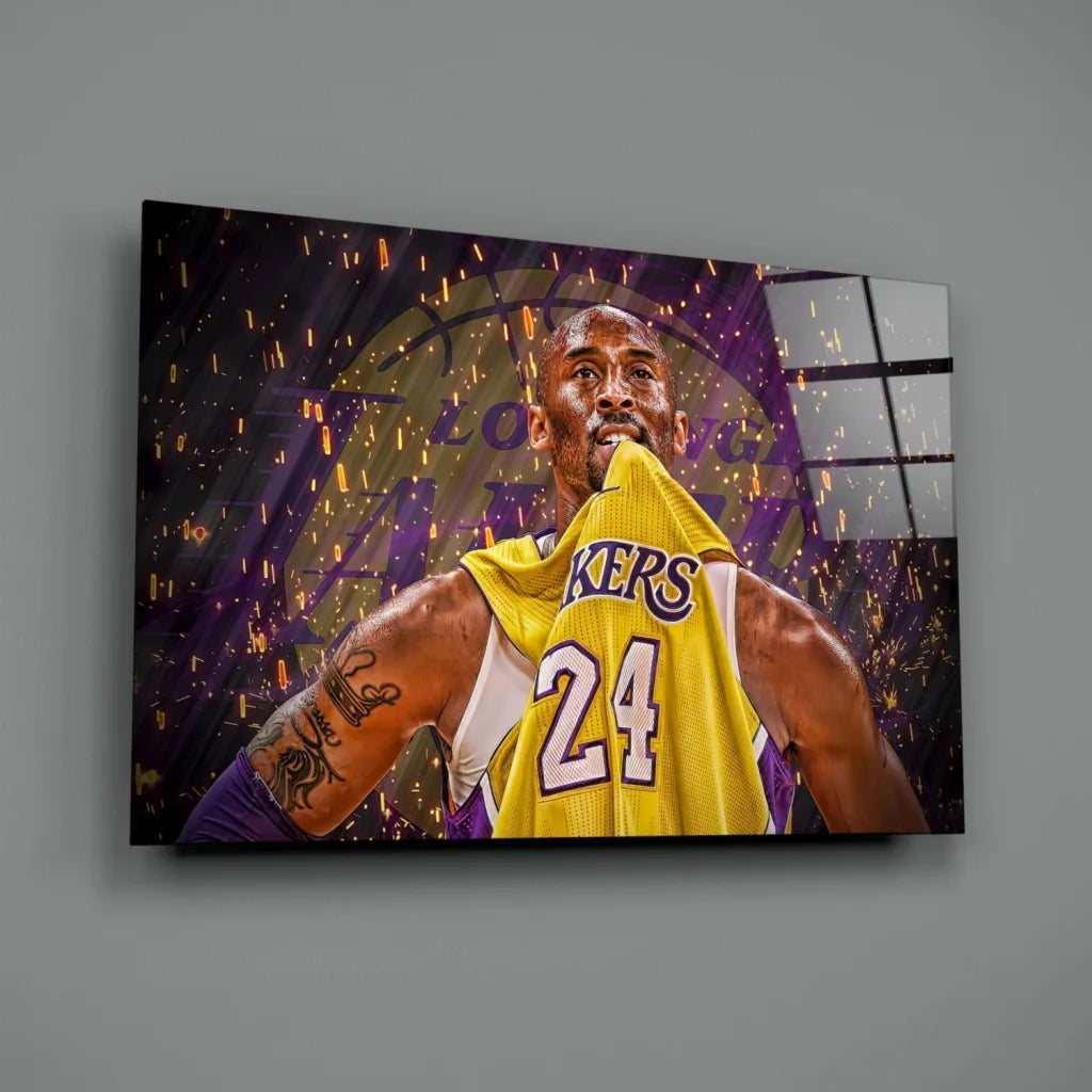 Kobe Bryant Lakers 24 canvas wall art in vibrant purple and gold
