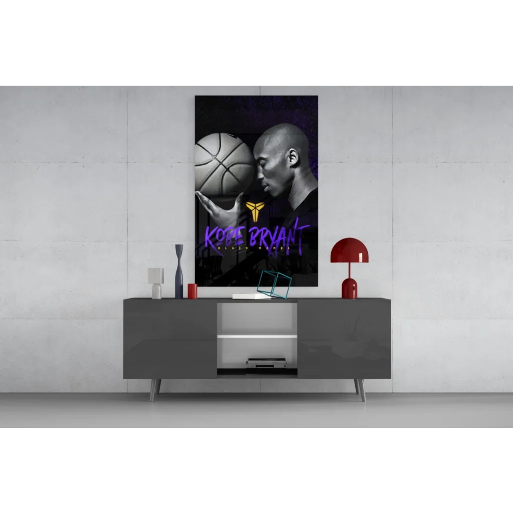 Kobe Bryant Black Mamba glass wall art canvas print portrait