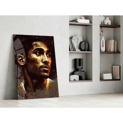 Kobe Bryant golden portrait glass wall art canvas print