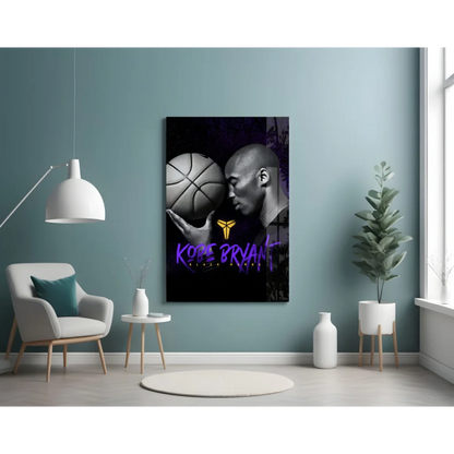 Kobe Bryant Black Mamba Glass Wall Art Canvas Print | Contemporary Home Wall Art | vintageantiquesgifts.com