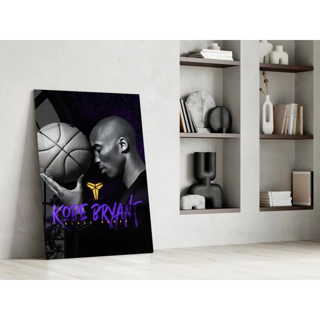Kobe Bryant Black Mamba glass wall art canvas print portrait
