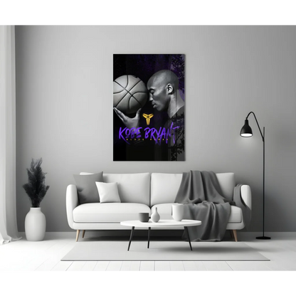 Kobe Bryant Black Mamba Glass Wall Art Canvas Print | Modern Wall Art Decor | vintageantiquesgifts.com