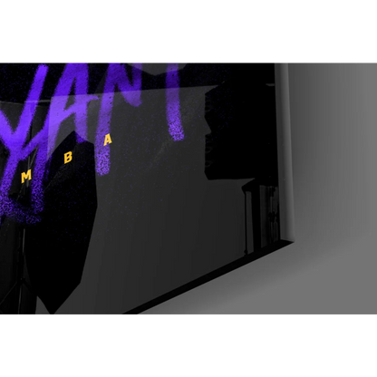 Kobe Bryant Black Mamba purple yellow graffiti on glass wall art