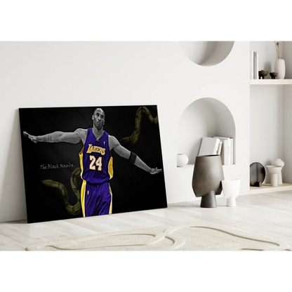 Kobe Bryant Lakers Canvas Wall Art Print Purple Gold Jersey | Modern Wall Art Decor | vintageantiquesgifts.com