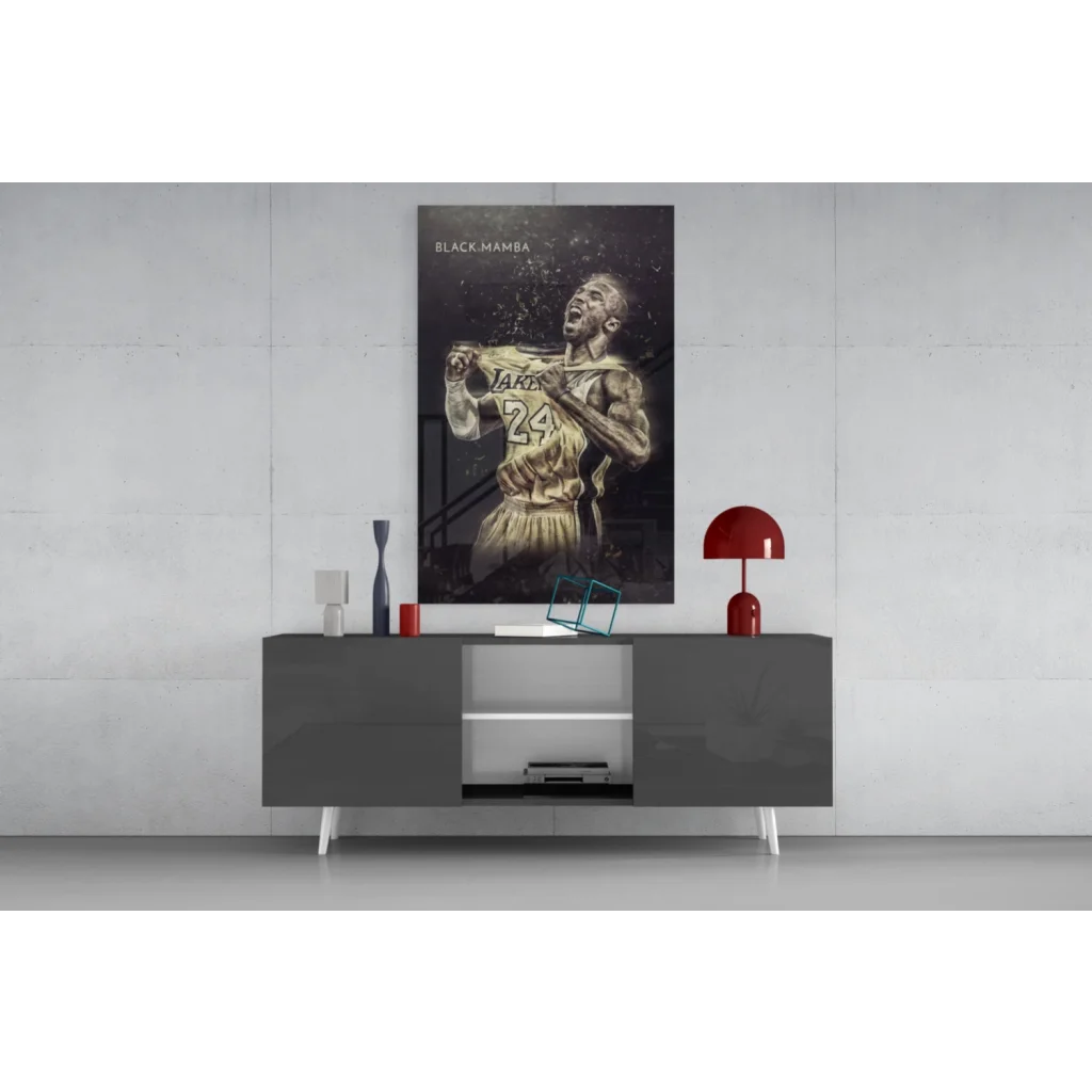 Black Mamba Kobe Bryant Lakers glass wall art poster