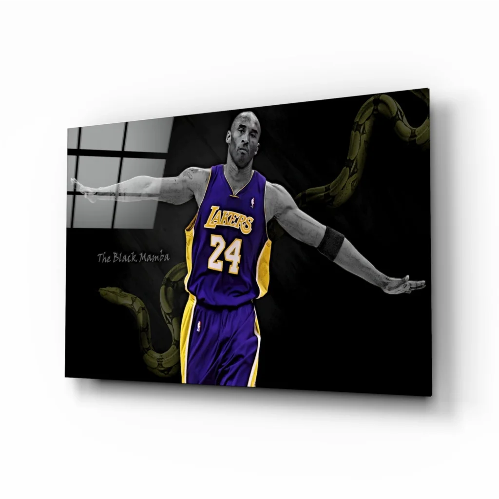 Kobe Bryant Lakers Canvas Wall Art Print Purple Gold Jersey | Insigneart USA | vintageantiquesgifts.com