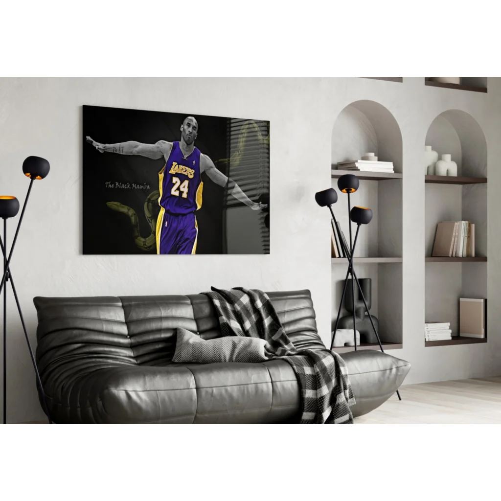 Kobe Bryant Lakers Canvas Wall Art Print Purple Gold Jersey | Contemporary Home Wall Art | vintageantiquesgifts.com