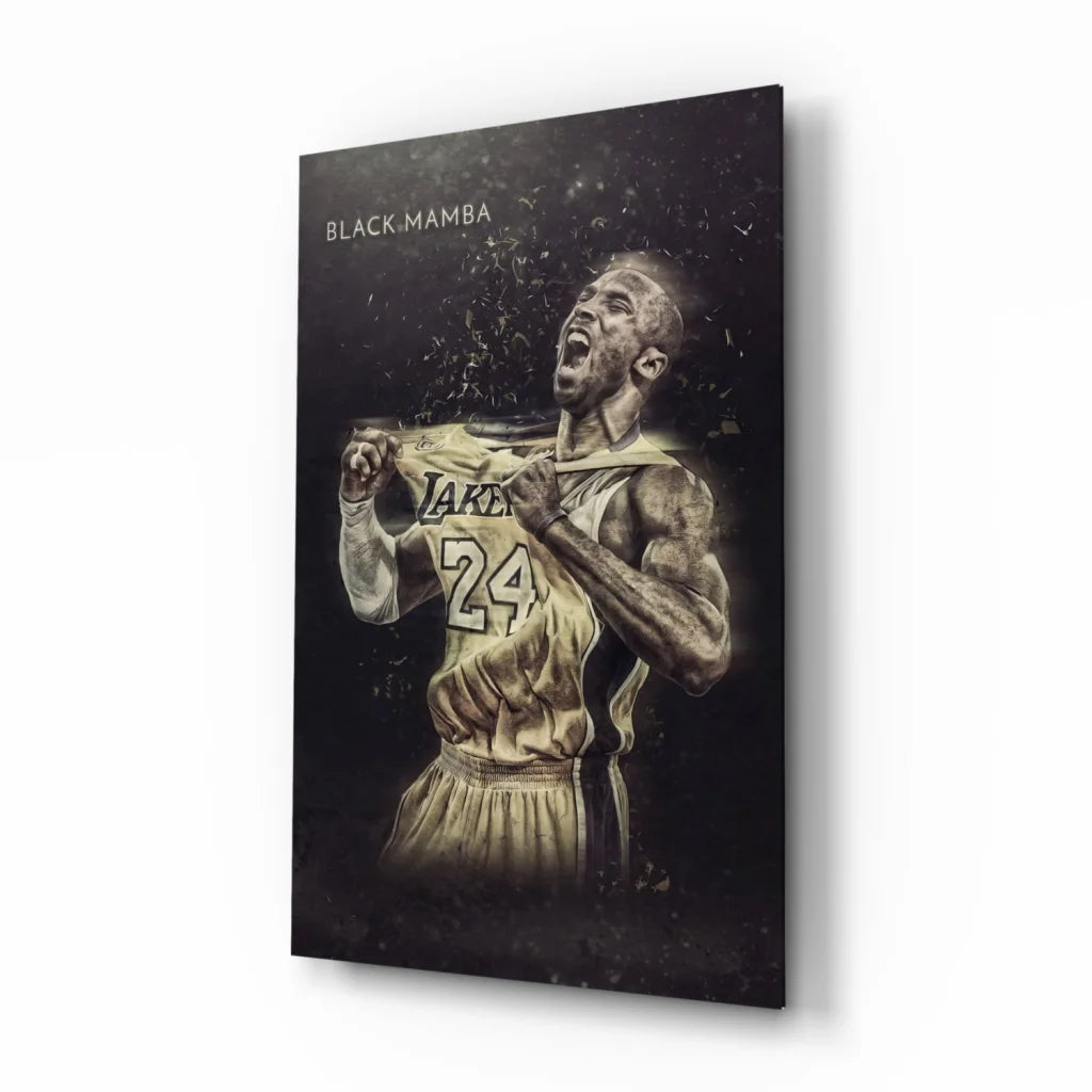 Black Mamba Kobe Bryant Lakers glass wall art canvas print