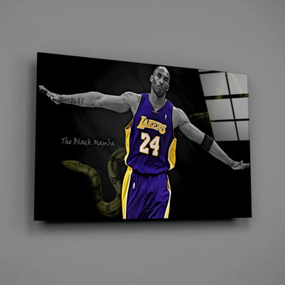Kobe Bryant Lakers Canvas Wall Art Print Purple Gold Jersey | Glass Wall Art Print | vintageantiquesgifts.com