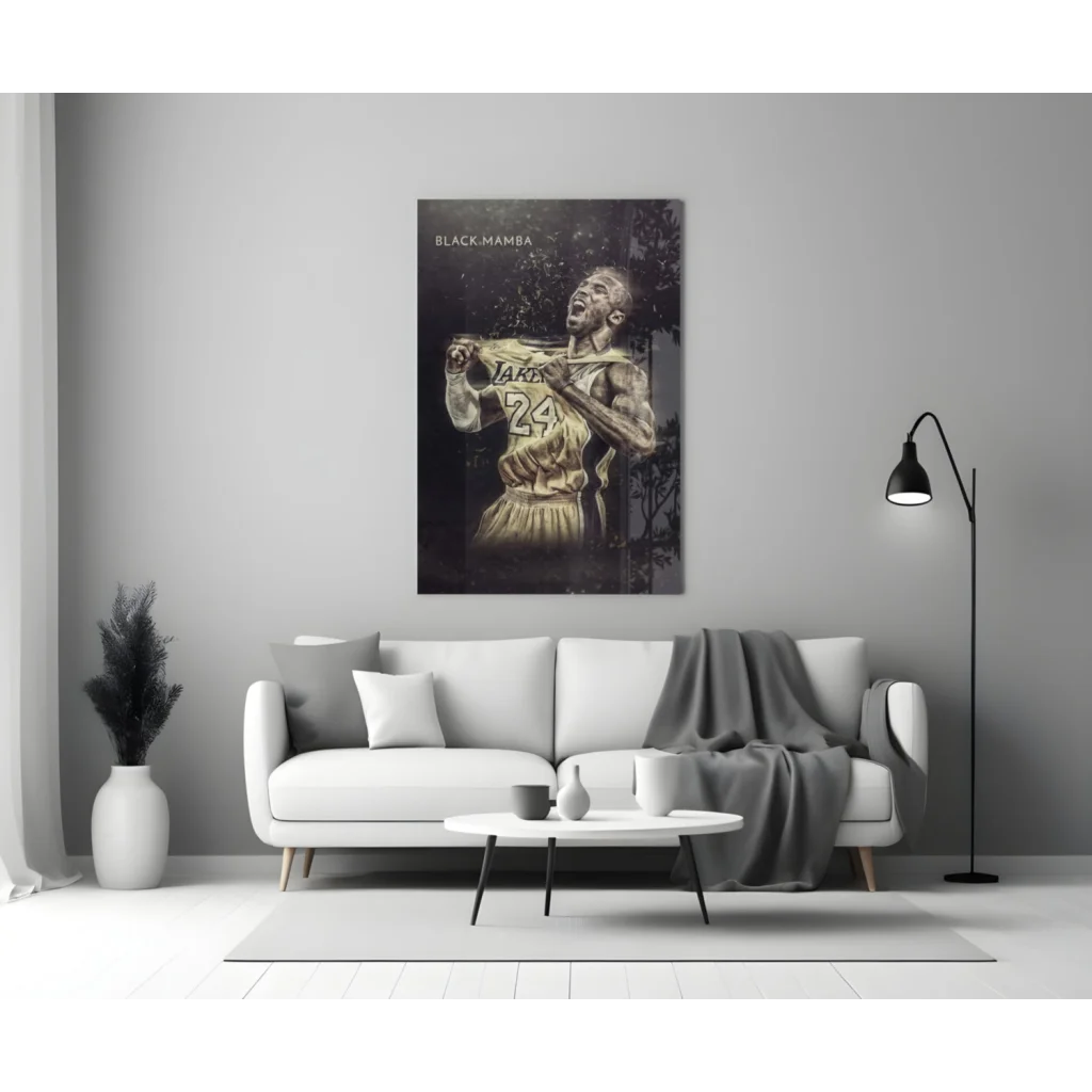 Black Mamba Kobe Bryant Lakers glass wall art poster