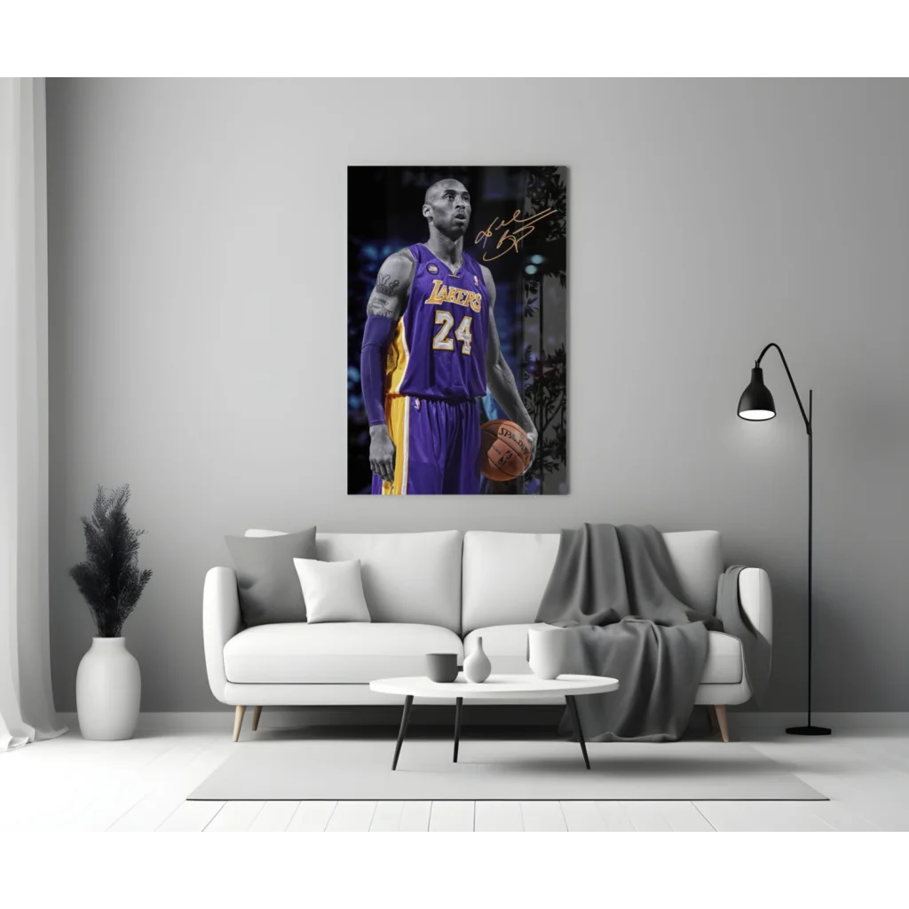 Kobe Bryant Lakers Jersey Canvas Wall Art Print Number 24