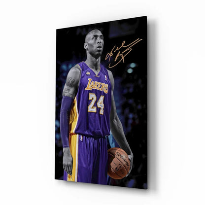 Kobe Bryant Lakers jersey canvas wall art print #24 purple gold