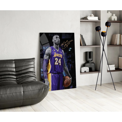 Kobe Bryant Lakers jersey wall art print number 24 purple gold poster