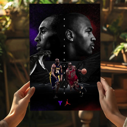 Legends Unite Insigne Aluminum Prints of Kobe Bryant and Michael Jordan poster