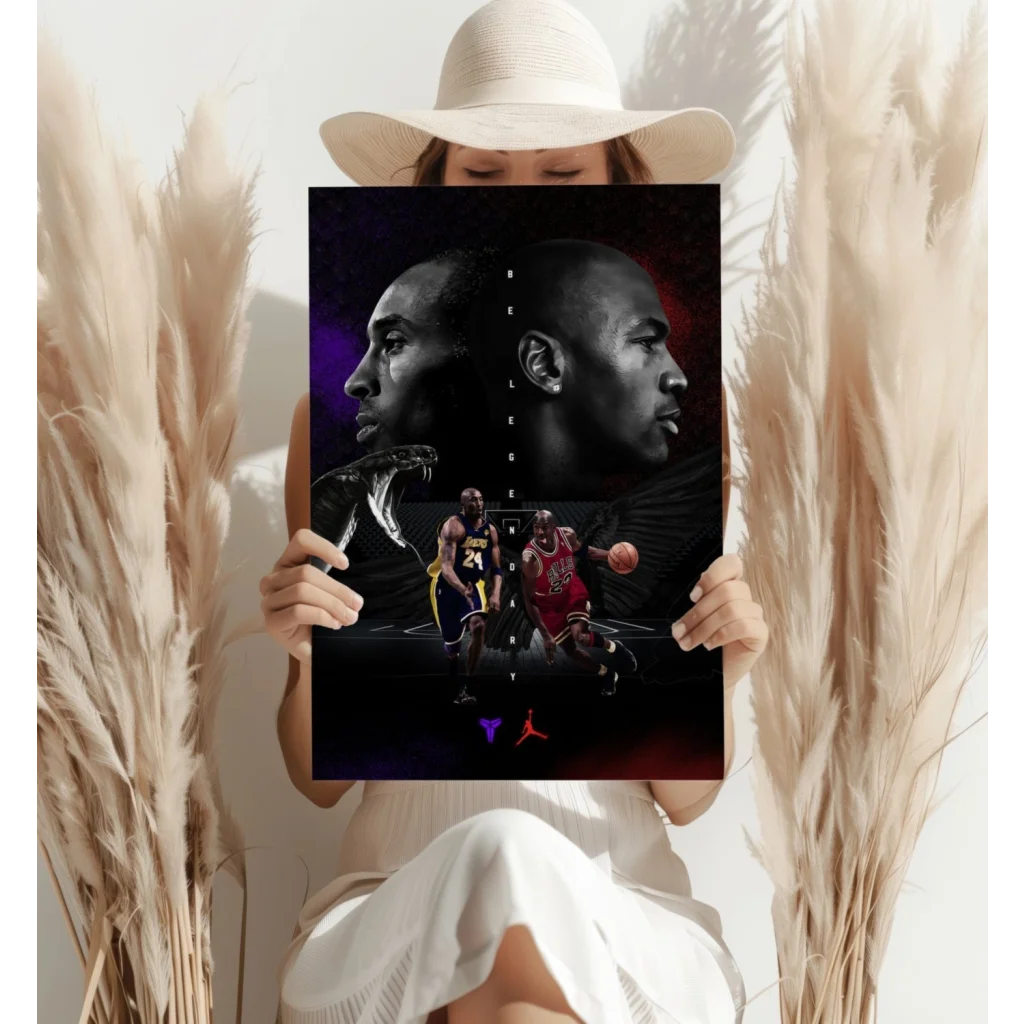 Kobe Bryant and Michael Jordan Legends Unite Insigne Aluminum Prints poster