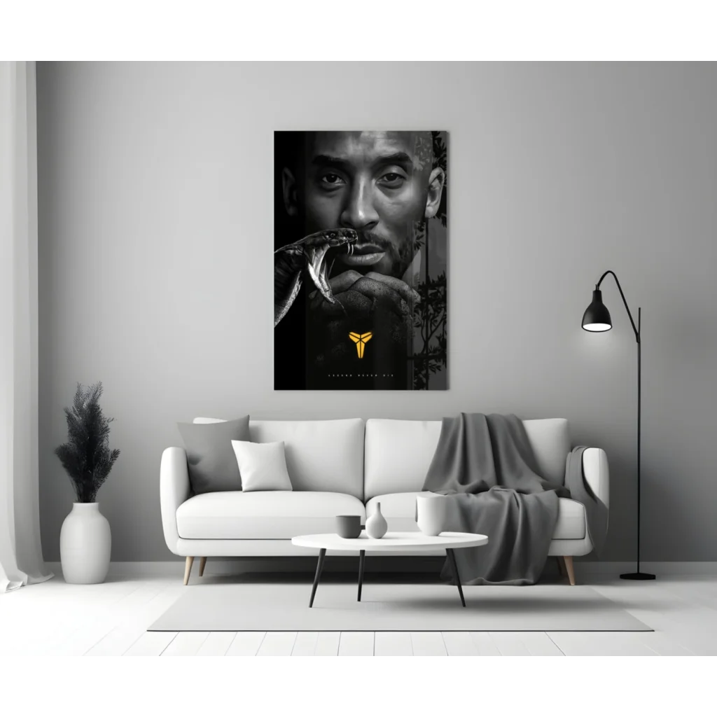 Kobe Bryant snake poster wall art with gold accents
