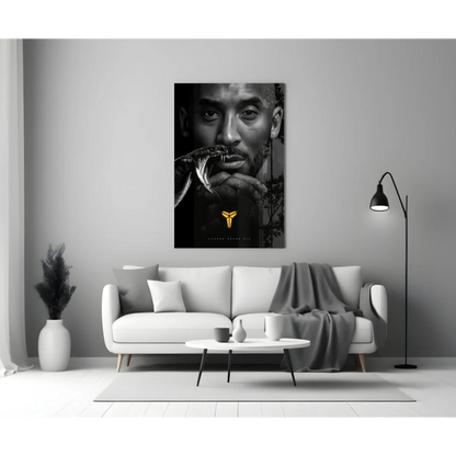 Kobe Bryant snake poster wall art with gold accents