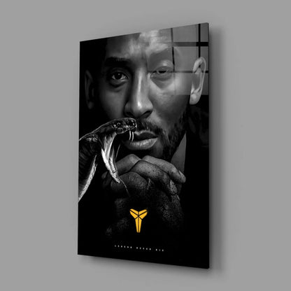 Black and white Kobe Bryant snake poster with gold accents wall art